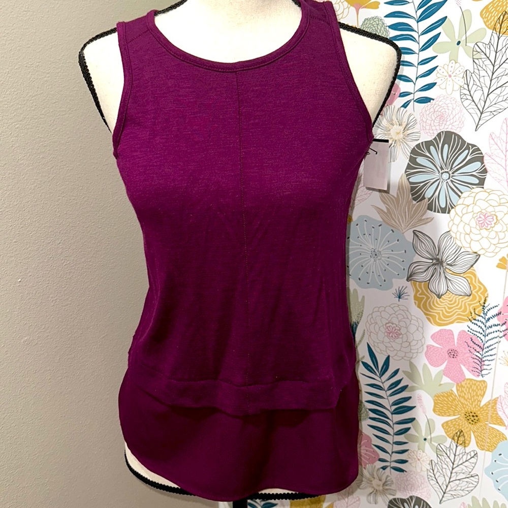 J crew xs purple tank with sheer underlay